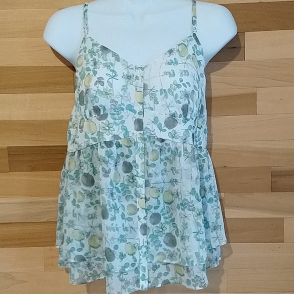 💥5for$20💥Lauren Conrad strappy sheer print top - Picture 1 of 3
